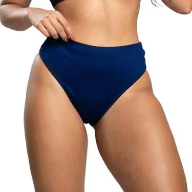 Imagem de Calcinha Biquíni Avulsa Tanga Hot Pant Plus Size Roupa Praia (P, Azul)