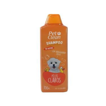 Imagem de Shampoo E Condicionador 2 Em 1 Cães E Gatos Pelos Claros Ph Neutro Pet Clean 700ml
