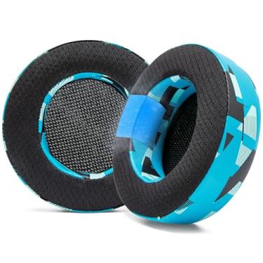 Imagem de WC Freeze Virtuoso - Almofadas de gel de resfriamento para headset para jogos Corsair Virtuoso, feitas por Wicked Cushions, maior durabilidade, espessura e isolamento acústico | Prisma ciano