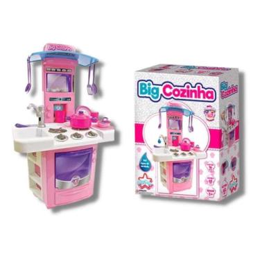 Imagem de Cozinha Infantil Rosa Com Pia, Fogão E Forno - Big Cozinha - Shopbr