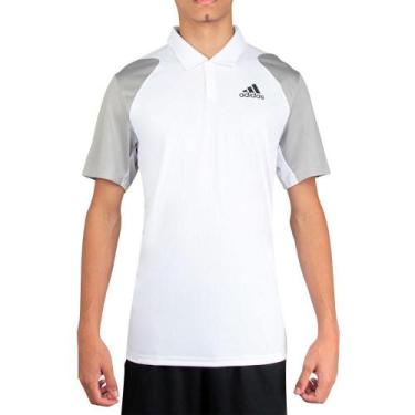 Imagem de Camisa Polo Adidas Club Tennis Branca E Cinza