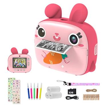 Imagem de CAMCLID Instant Camera for Kids, 1080P Kids Camera Instant Print with No Ink Print Paper & 32G SD Card,Selfie Digital Camera & Video Camera with 2.4” Screen,Ideal Toy Gift for Girls Boys 3-12 (Pink)