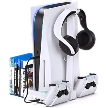 Imagem de Base de resfriamento de ventilador multifuncional é adequada para console de jogos PS5 (Não disponível para Versão PS5 Slim)