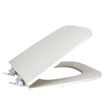 Imagem de Assento Sanitário Poliéster para Louça Boss incepa Slow Close Cromado Bege Fosco