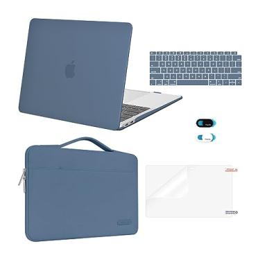 Imagem de MOSISO Compatível com MacBook Air de 13 polegadas, capa M1 Chip 2021, 2020, 2019, 2018, versão A2337, A2179, A1932, tela retina, capa rígida de plástico, bolsa, película de teclado, capa de webcam e