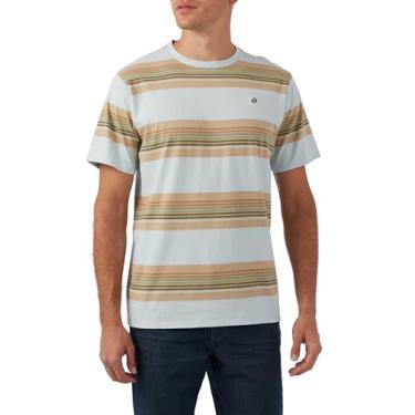 Imagem de Hang Ten Camiseta masculina listrada de algodão - Camiseta macia e confortável para uso casual, Azul claro | Camiseta Kel Ss, M