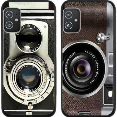 Imagem de 2 peças retrô para câmera TPU gel silicone capa traseira de telefone para Asus Zenfone 8/9/10 (Asus Zenfone 8)