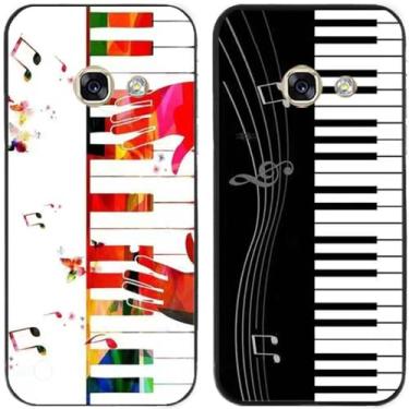 Imagem de Capa de telefone traseira de silicone em gel TPU com estampa de piano clássico, 2 peças para Samsung Galaxy All Series (Galaxy A7 2017)