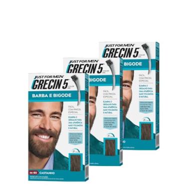 Imagem de Kit 3x Tintura Grecin 5 Gel Barba E Bigode 28g Castanho