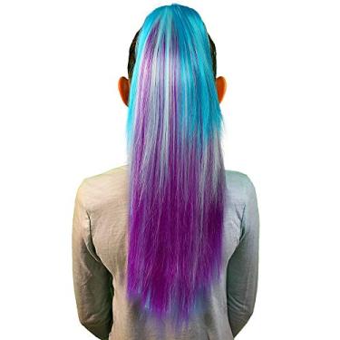 Imagem de Extensões de cabelo com clipe, acessórios de cabelo para meninas e crianças – giz temporário e não bagunçado – ótimo para festas, fantasias, de cabelo de boneca para meninas 4-12 (sereia Ombre)