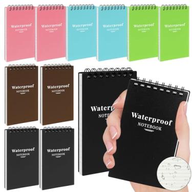Imagem de wavamawa Caderno à prova d'água, pequeno caderno de bolso espiral 7,5 x 12,5 cm, pequenos blocos de anotações, caderno para escrever na chuva, caderno de campo para todos os climas para uso ao ar