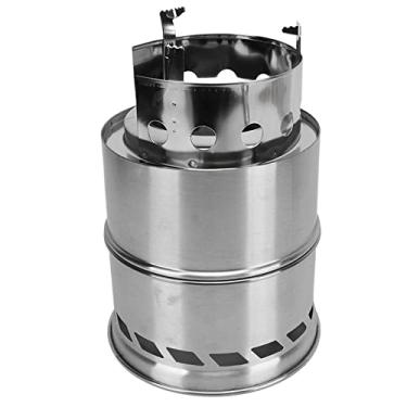 Imagem de Fogão de Aquecimento a Carvão de Carvão Estável Resistente Prático Confiável Fogão a Lenha Seguro Aço Inoxidável para Churrasco de Acampamento (Suporte alto)