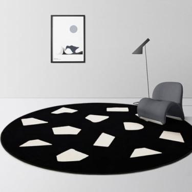 Imagem de Tapetes redondos para decoração de sala de estar, quarto, antiderrapante, área de sofá, casa, tapetes grossos, 4,300x300cm