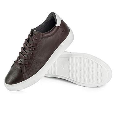Imagem de Sapatênis Rafarillo Masculino Couro Amarração Aumenta Altura Café 41