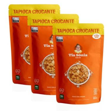 Imagem de Tia Sônia, Kit 3 Tapioca Crocante Granola Rapadura 180g cada Tia Sônia