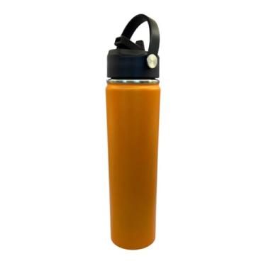 Imagem de Garrafa Térmica Água Inox 800ML Academia Squeeze Carro LM-P1601-LJ (Laranja)
