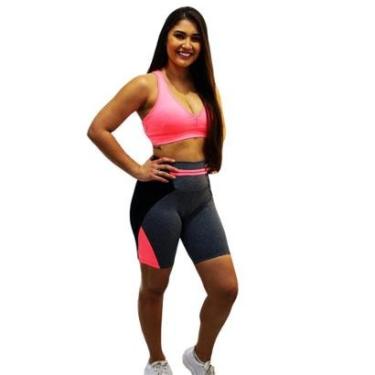 Imagem de Bermuda suplex poliamida DA Modas detalhe colorido-Feminino