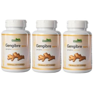 Imagem de Gengibre Premium - 3 Potes 180 Cápsulas 600mg de Gelatina (180)