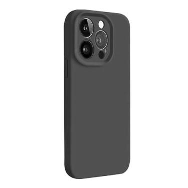 Imagem de Capa para iPhone 15 Pro: Capa protetora completa de silicone líquido para Apple iPhone 15 Pro à prova de choque com recorte preciso Untra Thin (cinza escuro)