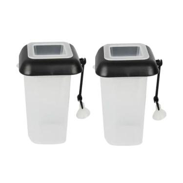 Imagem de zaoalife 2 peças alimentador de tanque de peixes, copo de comida viva cone alimentador de peixes de plástico copo de minhoca vermelho funil copo de alimentação alimentador de peixe anel de alimentação