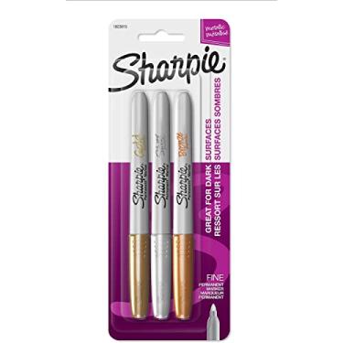 Imagem de SHARPIE 1823815 | Marcadores Permanentes | Kit com 3 Cores Metalicas | Ouro, Prata, Bronze