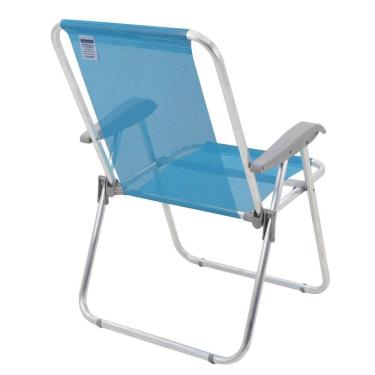 Imagem de Cadeira De Praia Tramontina Creta Master Em Alumínio Com Assento Azul