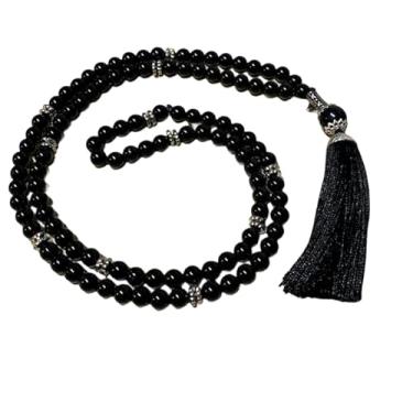 Imagem de Colar Japamala Ágata Preta 108 Contas Pedra Natural