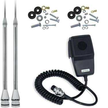 Imagem de 2 Antena Móvel Px 2,70 metros Alongador 60cm Pl-2004 + 1 Ptt 4 Pinos S