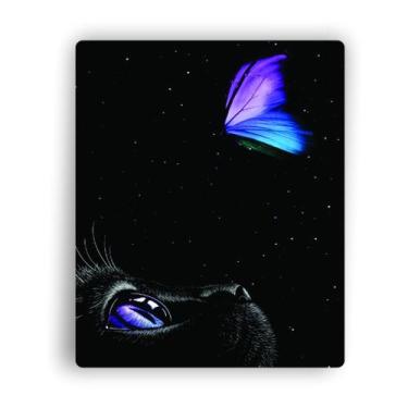 Imagem de Mouse Pad Plano Gato com Borboletas Coloridas - JDM