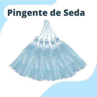 Imagem de Pingente De Seda Tassel - Franja - Azul Bebê - Com 20 Unidades - Nybc