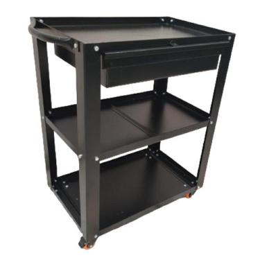 Imagem de Carrinho de Ferramentas Preto Gaveta Grande Pés c/ Travas Mecânico Est