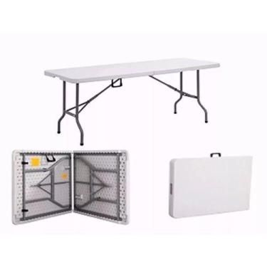 Imagem de Mesa Dobrável Para Churrasco Maxchief 1,80 Mts C/alça Branco