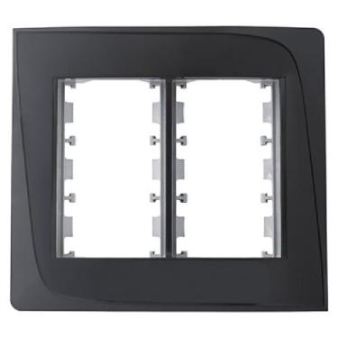 Imagem de Placa + bastidor 4x4 6 modulos preta tendenza pezzi