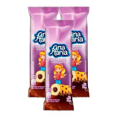 Imagem de Kit 3 Bolinho Ana Maria Gotas de Chocolate 35g