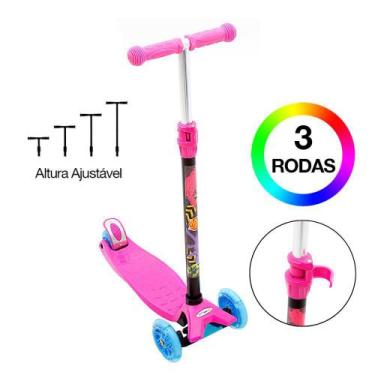 Imagem de Patinete Infantil para Meninas 3 Rodas Com Luz DM Radical