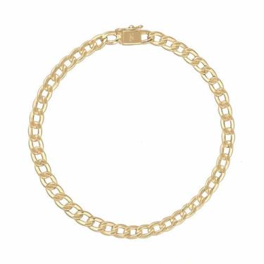 Imagem de Pulseira Masculina Cordão Grumet 21 Cm Fecho Gaveta Ouro 18k - DR Jóia