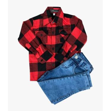 Imagem de Kit camisa flanela infantil e calça jeans 2 ao 16 - Maximus, Camisa ve
