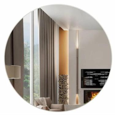 Imagem de Espelho Decorativo Multiuso Redondo Com Fita Dupla Face Para Quarto Sa