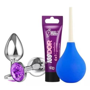 Imagem de KIT Ducha Higiênica 224ml Chuca Xuca ginecologica anal ânus + plug M +