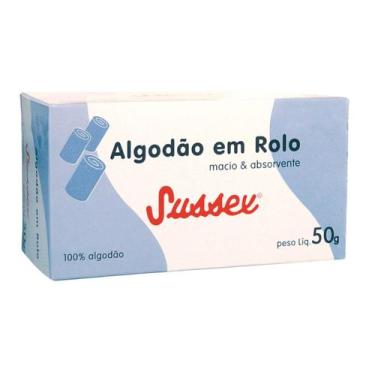 Imagem de Algodão Em Rolo Hidrófilo 50g Macio E Absorvente - Sussex, Branco