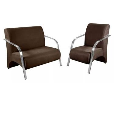 Imagem de Conjunto 2 Poltronas Decorativa Sevilha Braço Metal Bella Decor, Velud