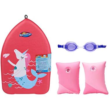 Imagem de Learn-to-Swim Value Pack with Kickboard, Goggles, and Floaties, Pink