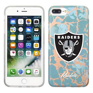Imagem de Prime Brands Group Capa de celular para Apple iPhone 8 Plus/7 Plus/6S Plus - azul-petróleo/ouro rosa - Oakland Raiders licenciado pela NFL