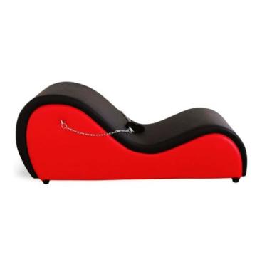 Imagem de Poltrona Divã Exótica Tantra  Vermelha & Preta com Algms  Tapeçaria Pa