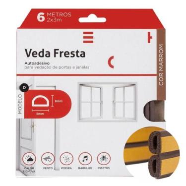 Imagem de Veda Frestas Borracha Autoadesivo Porta Janelas 6 Metros - Stamaco, Ma