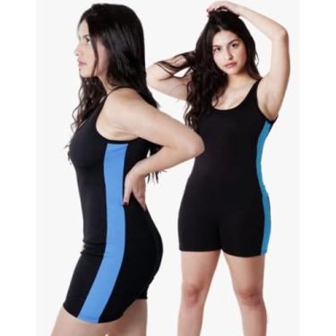 Imagem de Maiô Macaquinho de Natação e Hidroginástica - Lupis, Preto com azul, E