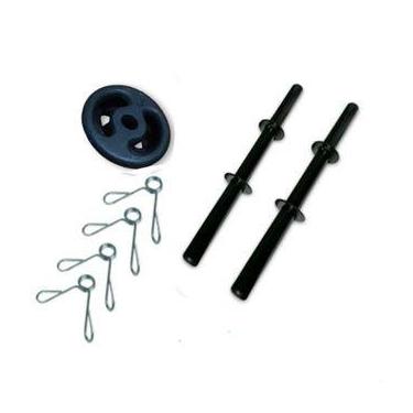 Imagem de KIT De 4 Anilhas 3kg + 02 Barras Ocas 40cm + 04 Presilhas de 25,5mm - 