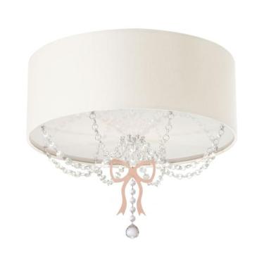 Imagem de Luminária Plafon Infantil Laço Cúpula Branco 40X15 2E27 - Tom Luz