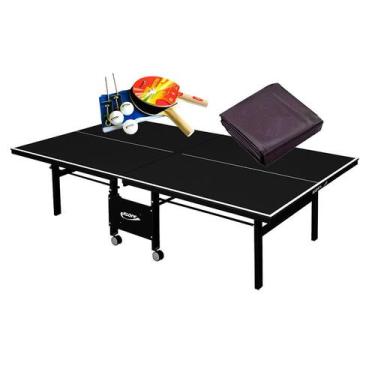 Imagem de MESA DE PING PONG MDF 18mm 1084 PRETA KLOPF + KIT completo 5030 + Capa