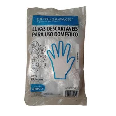 Imagem de Luvas descartáveis Polietileno Extrusa Uso Doméstico C/100pç - Extrusa